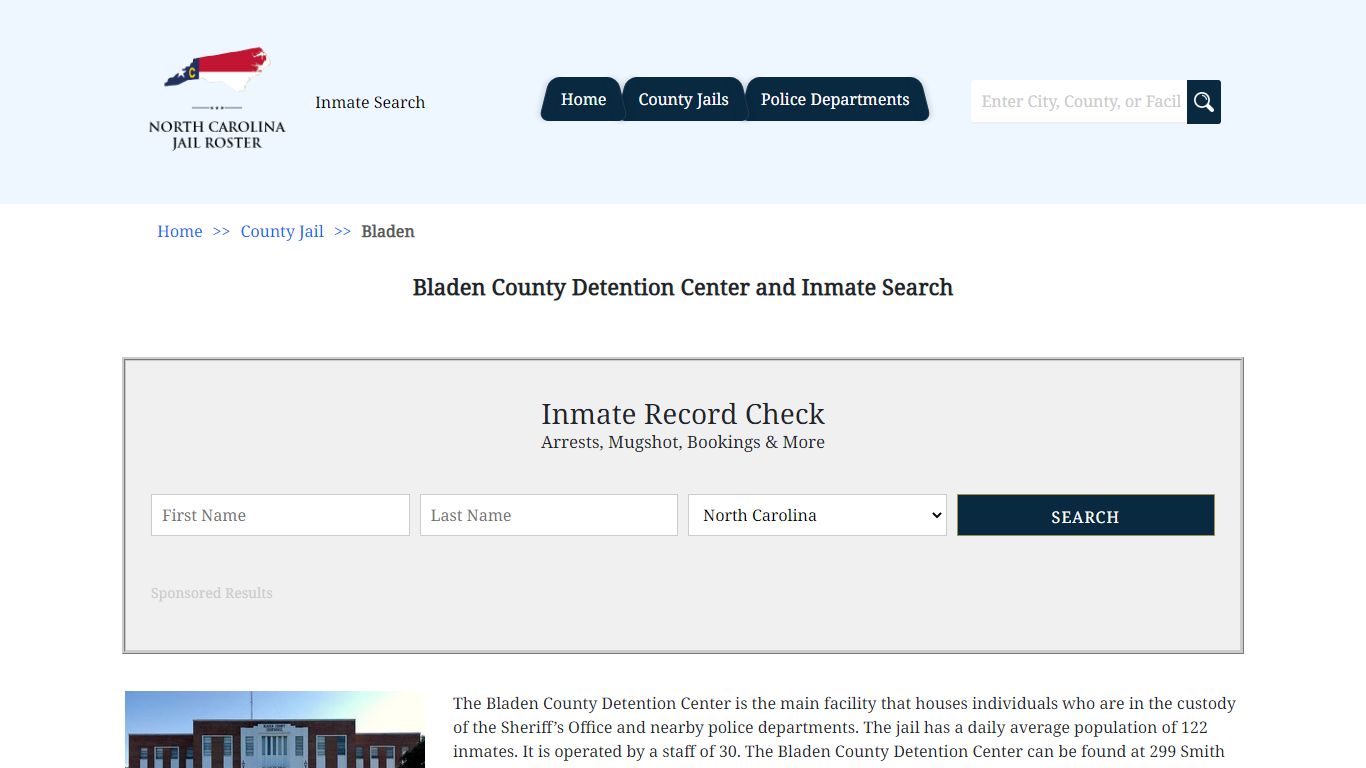 Bladen County Detention Center and Inmate Search | North Carolina Jail ...